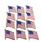 12 Gold Plated American Flag Pins United States USA Hat Tie Lapel Tacks